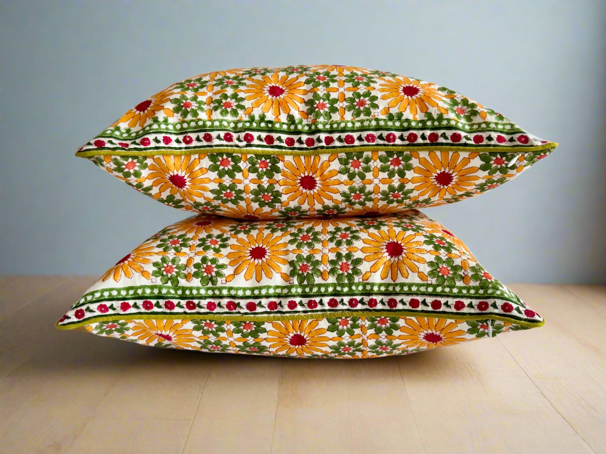 Mandara Cushion Cover in Yellow