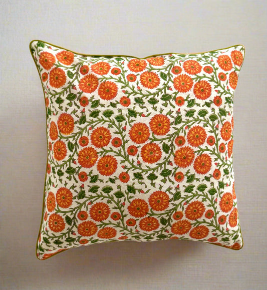 Bageecha Cushion Cover in Orange