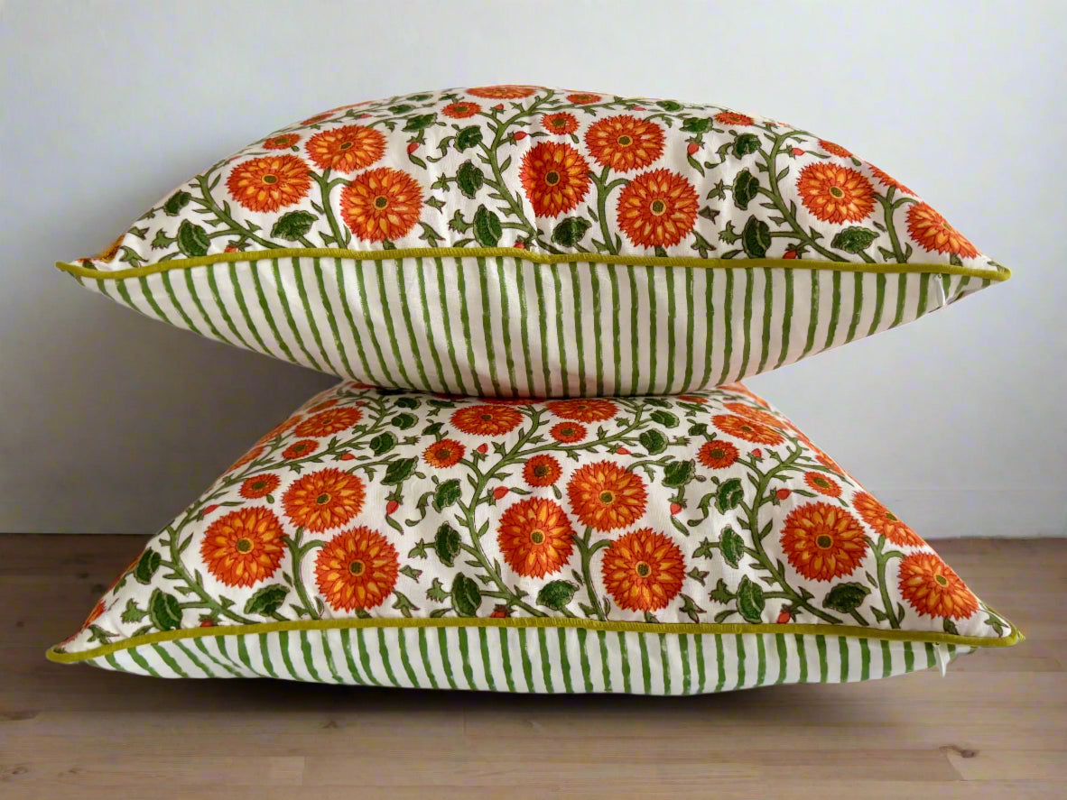 Bageecha Cushion Cover in Orange