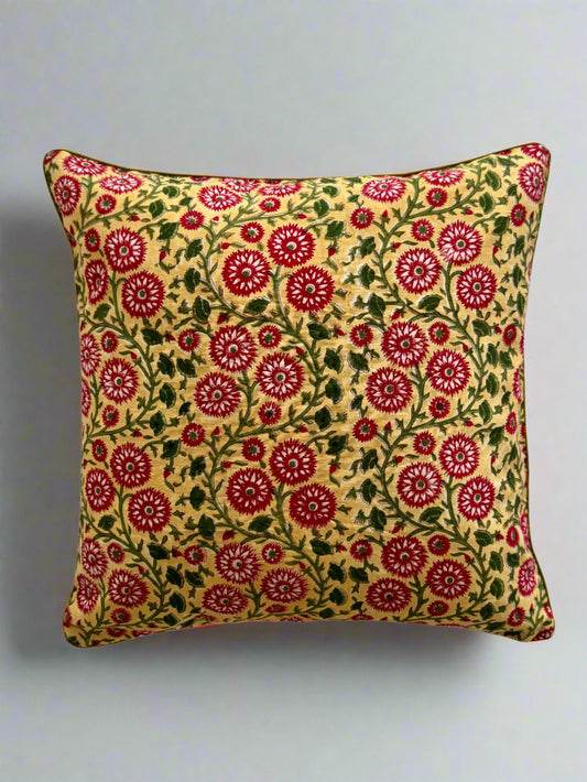 Bageecha Cushion Cover in Mustard