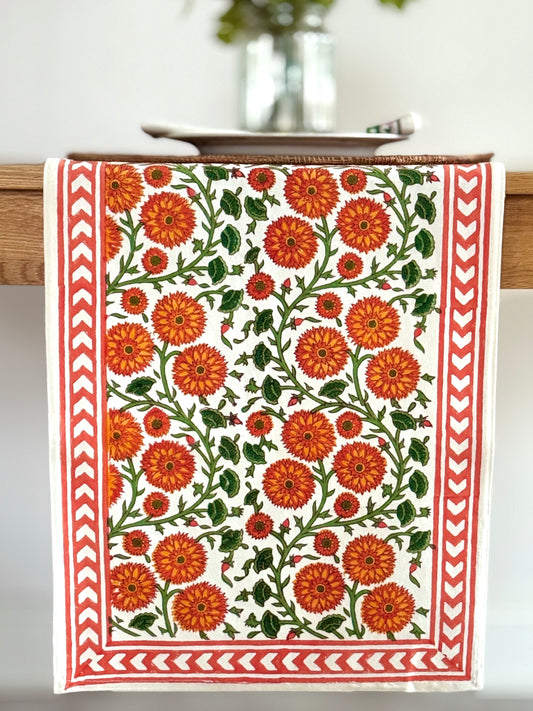 Bageecha Table Runner in Orange