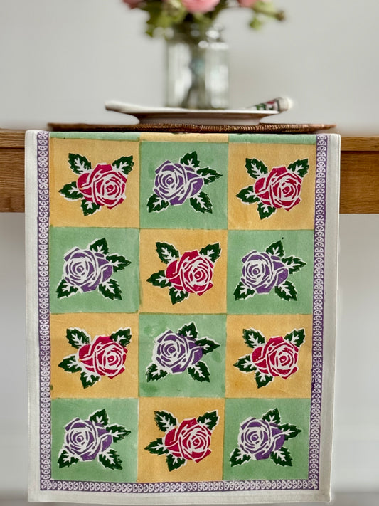 Gulaab Table Runner in Yellow