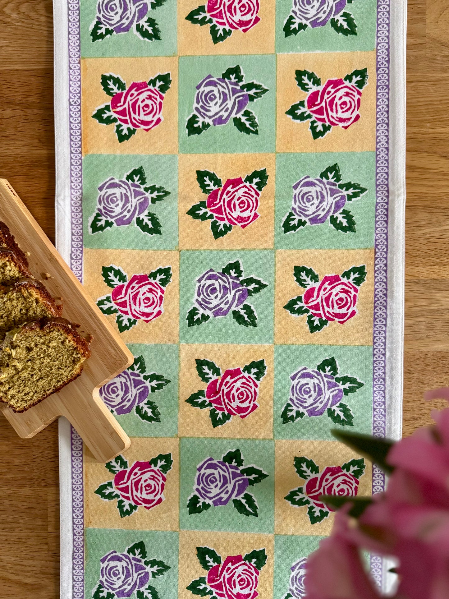 Gulaab Table Runner in Yellow