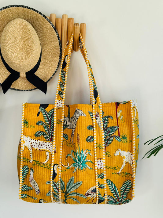 Yellow Jungle Tote Bag