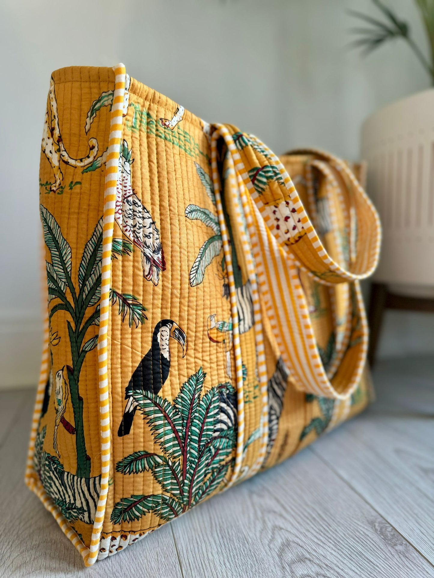 Yellow Jungle Tote Bag