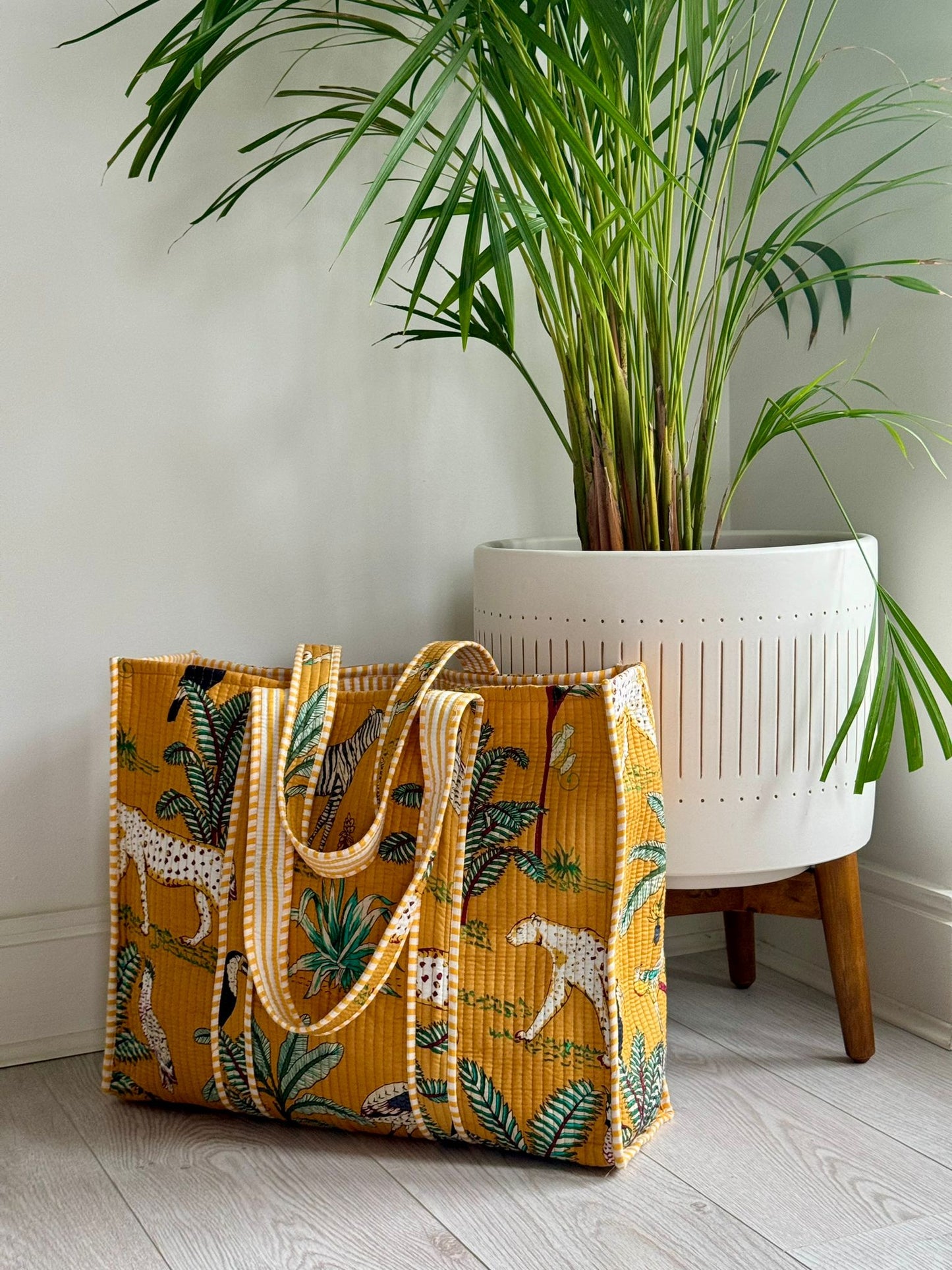 Yellow Jungle Tote Bag