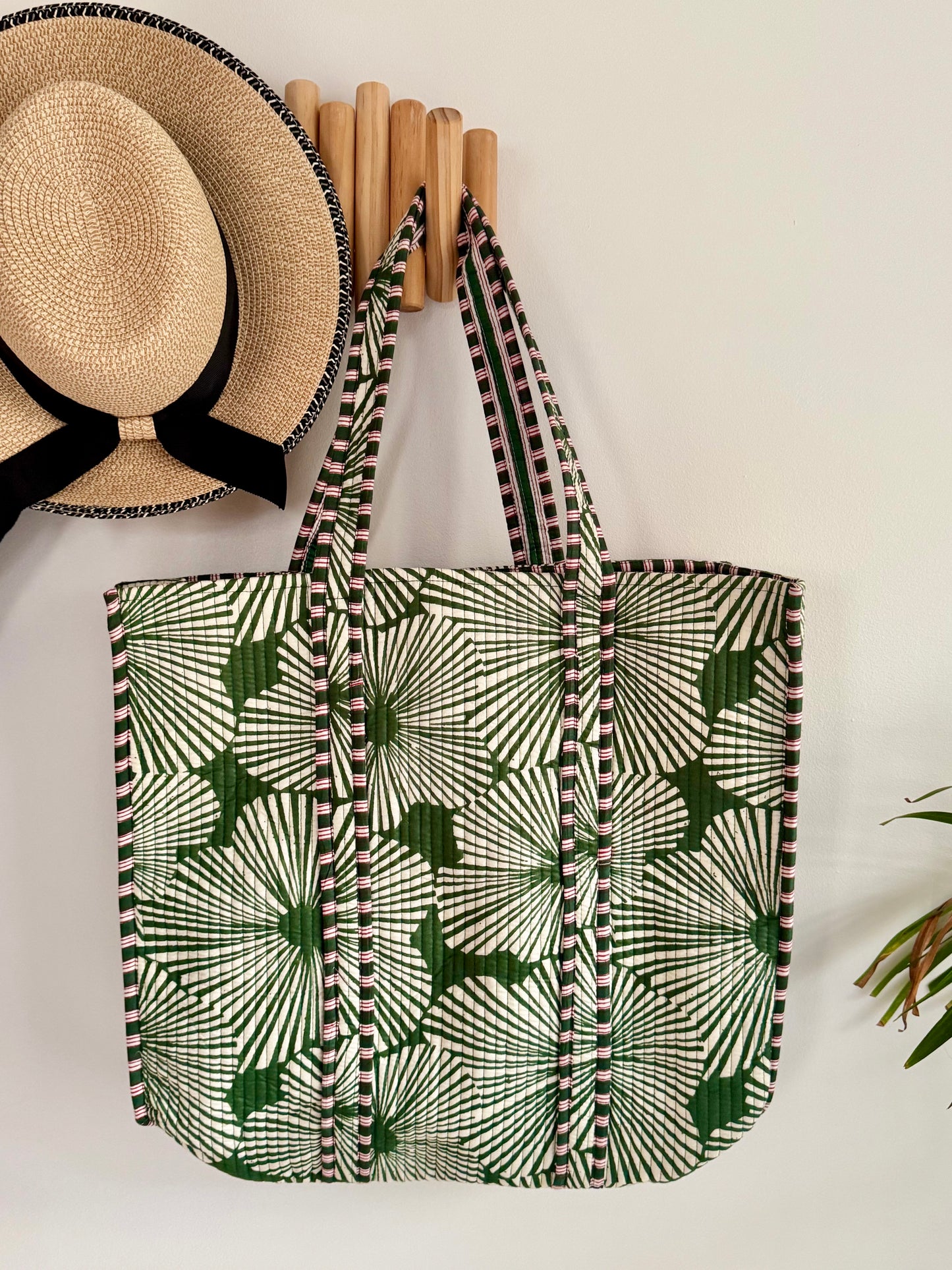 Emerald Flower Tote Bag