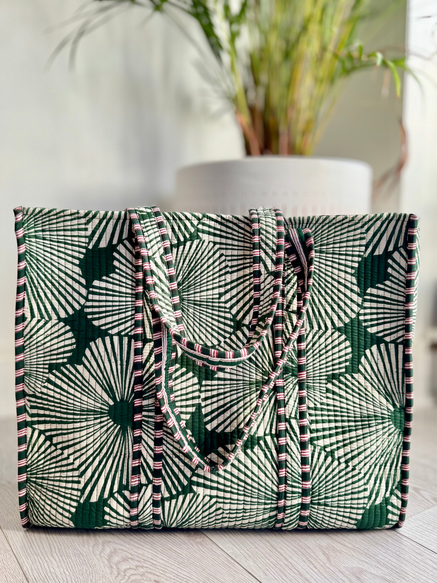 Emerald Flower Tote Bag