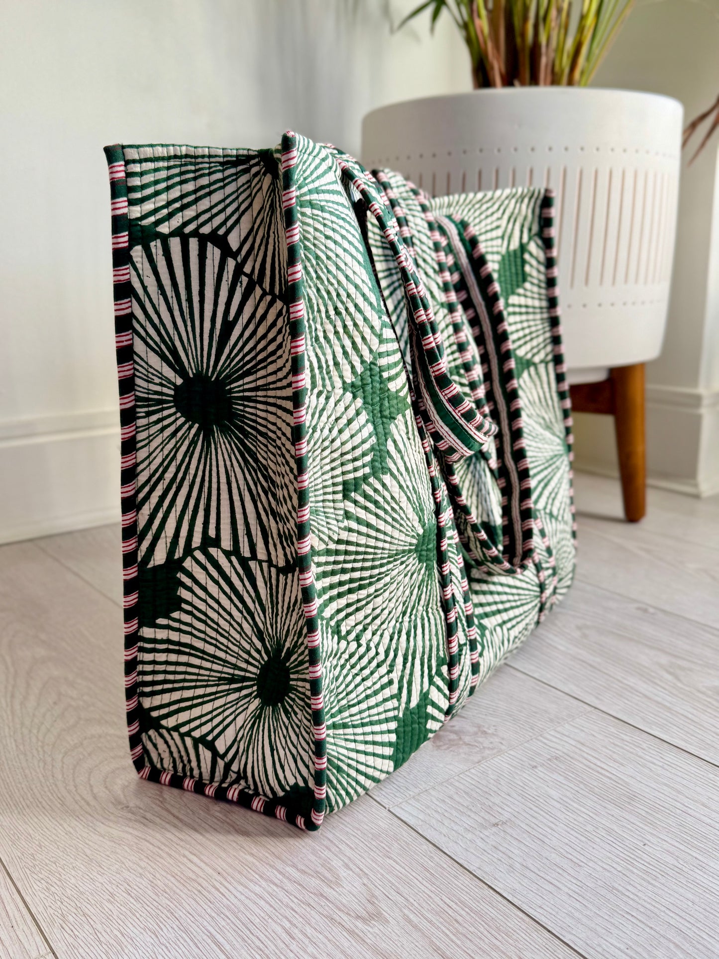 Emerald Flower Tote Bag