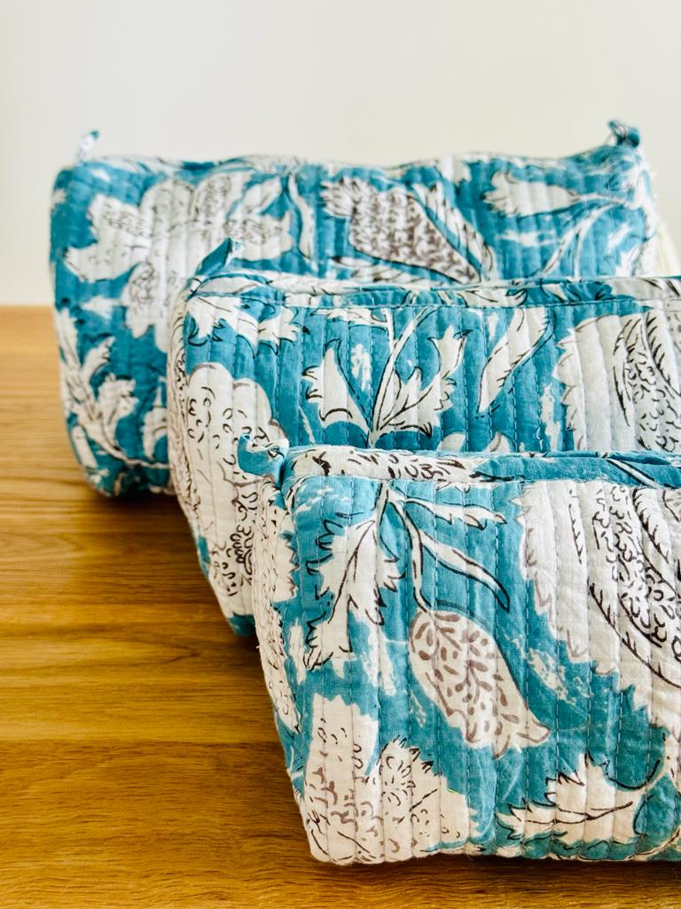 Aasmani Blue Wash Bag